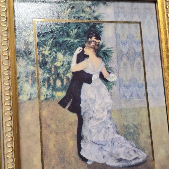 Goebel Artis Orbis Auguste Renoir "Danse En Ville" Porcelain Tile Framed Art - Picture 3 of 8